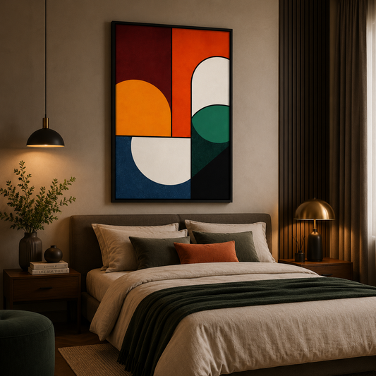 Static Modern Colorful Abstract Wall Art Canvas Frame