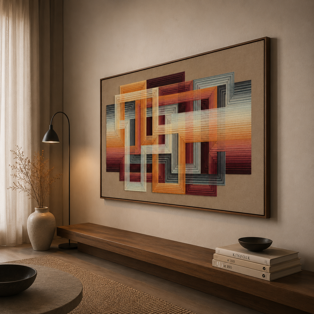 Geometric Spectra Abstract Canvas Wall Art