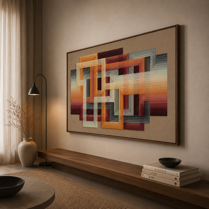 Geometric Spectra Abstract Canvas Wall Art