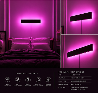 Modern Linear Wooden LED Wall Lamp