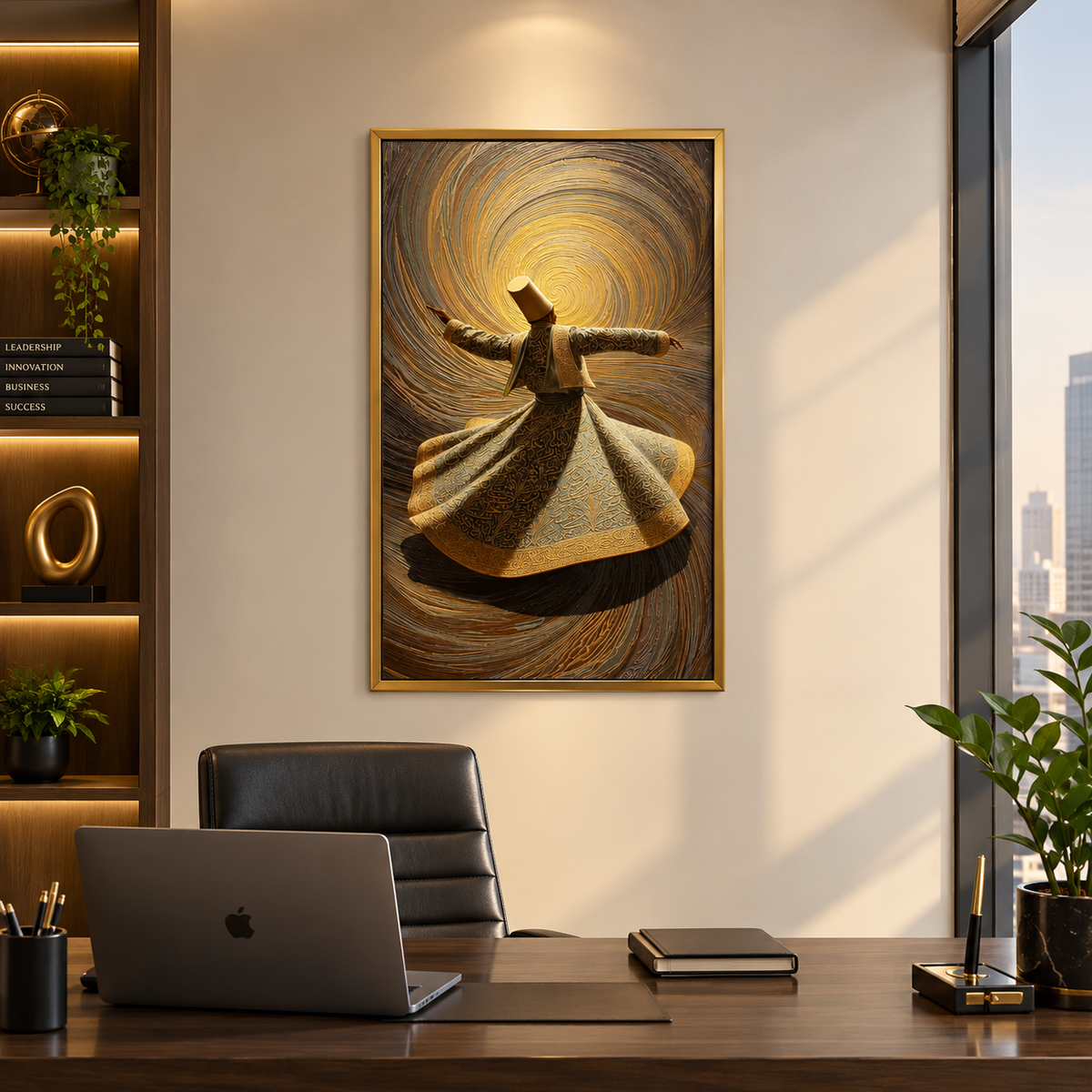 Whirling Dervish Dance Canvas, Spiritual Sufi Art, Middle Eastern Wall Decor