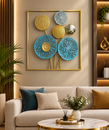 Azure Bloom 3D Metal Wall Art