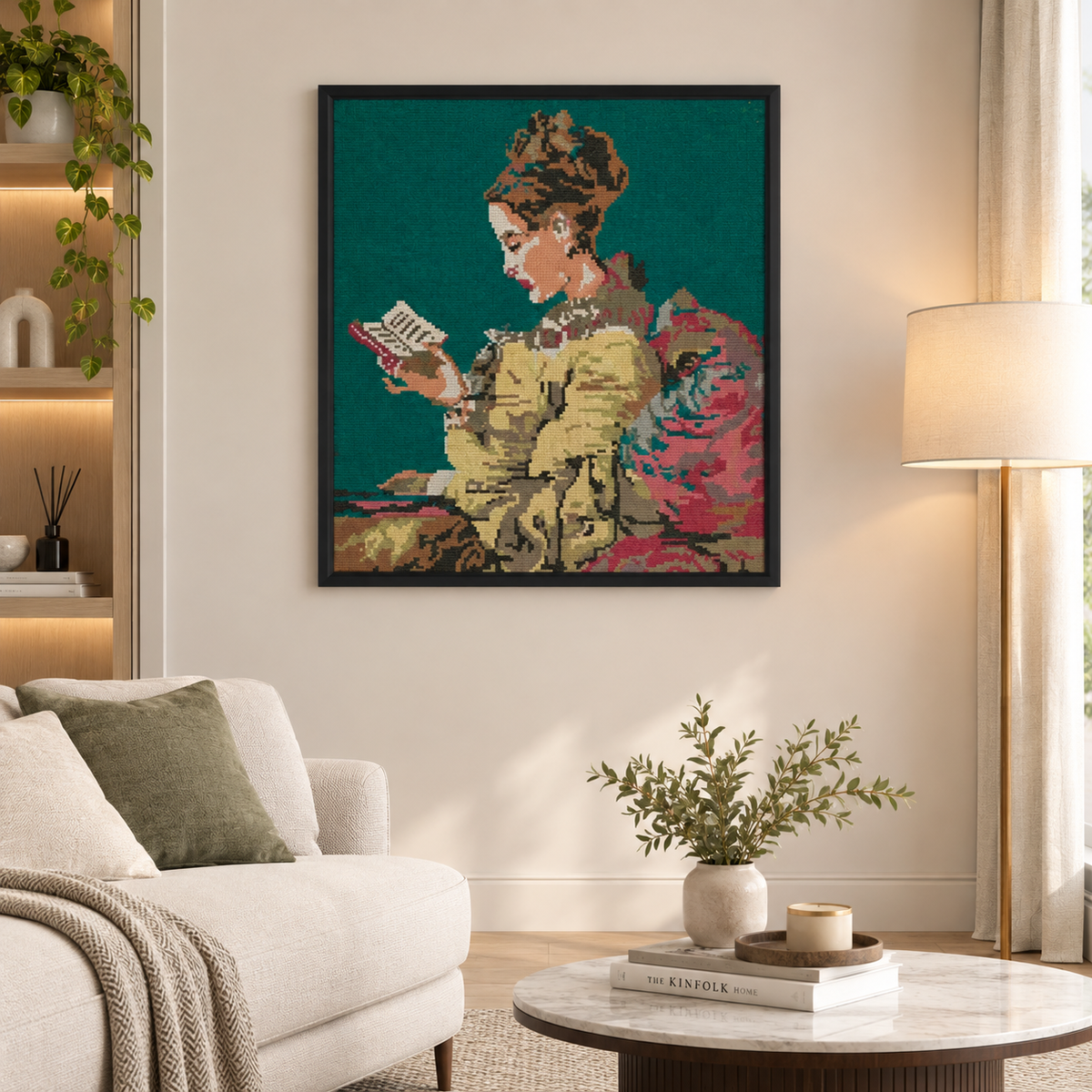 Vintage Reading Book Old Harmony Canvas Wall Frame