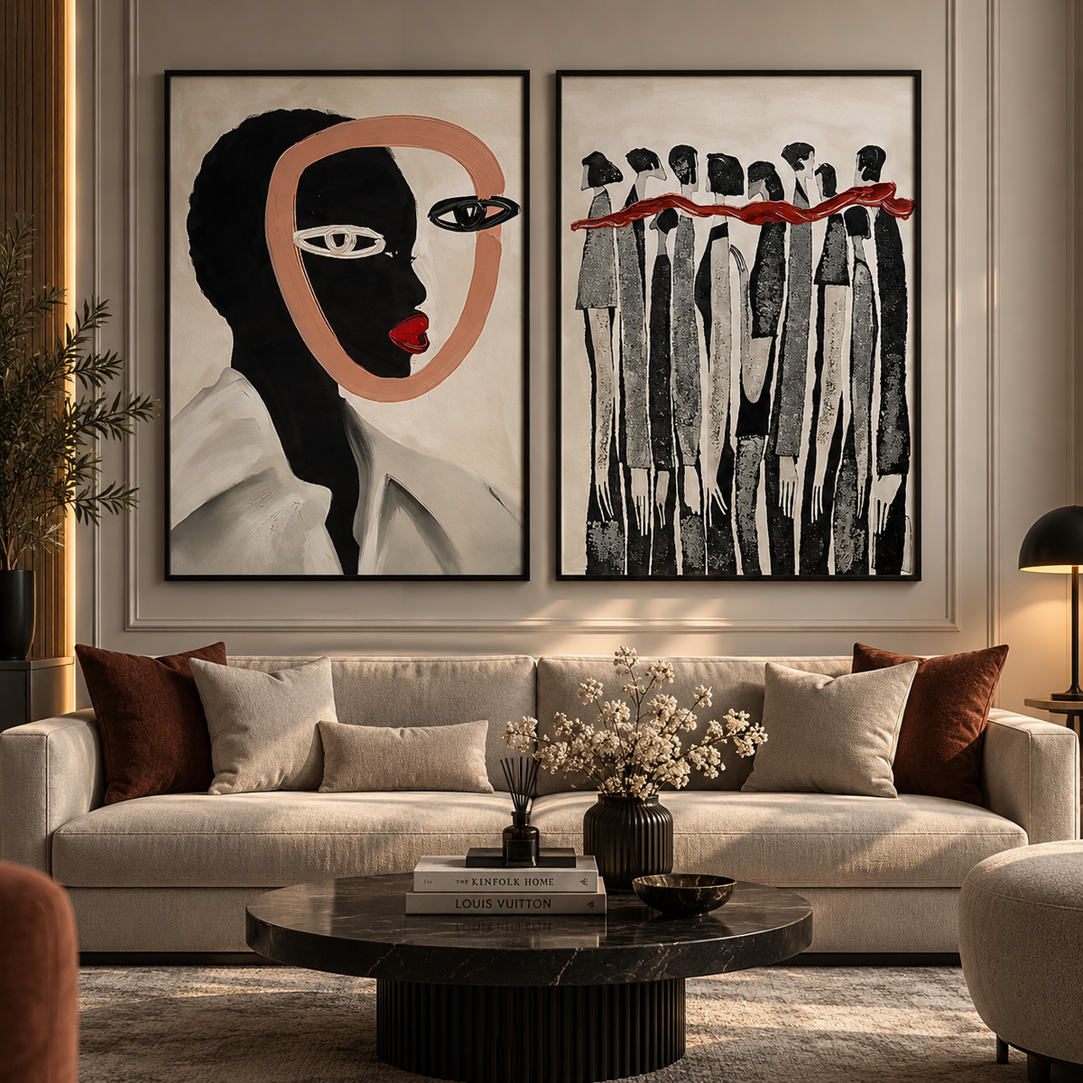 Botanical Muse – Floral Woman & Lounge Ladies Wall Art Set