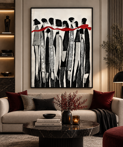 The Red Thread – Abstract Figures Wall Art