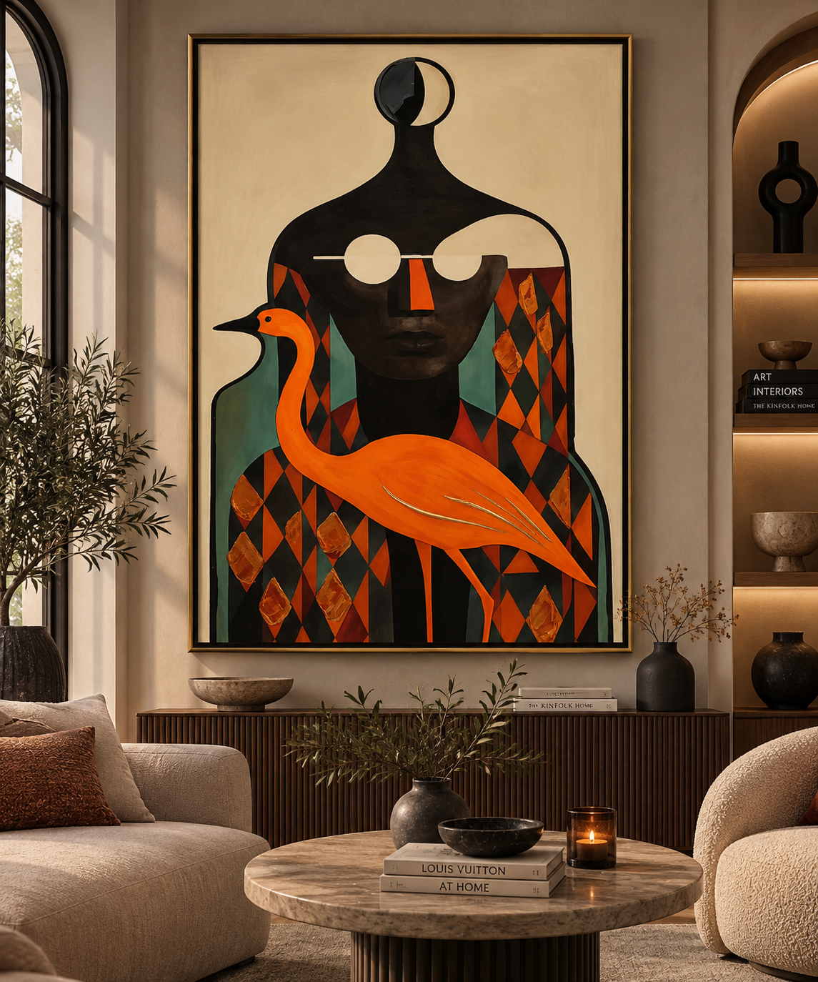 Modern Heritage – Abstract Bird & Geometric Figure Wall Art