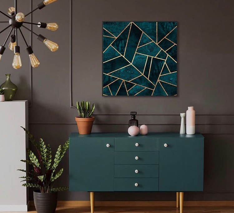 GEOMETRICAL GREEN LINEAR – GEOMETRICAL WALL ART