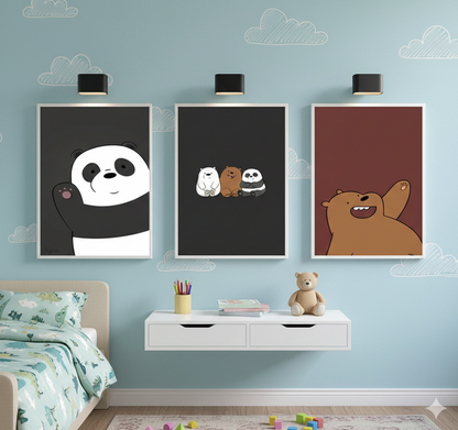 BEARS – 3 PANEL SET – ANIMALS WALL ART
