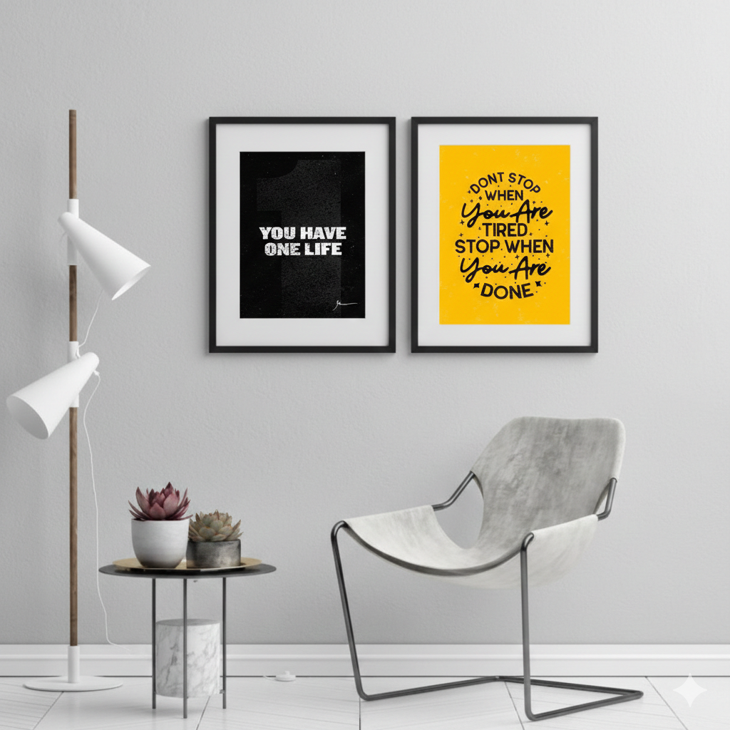 YOU HAVE ONE LIFE QUOTES – 2 PANEL SET – QUOTES WALL ART