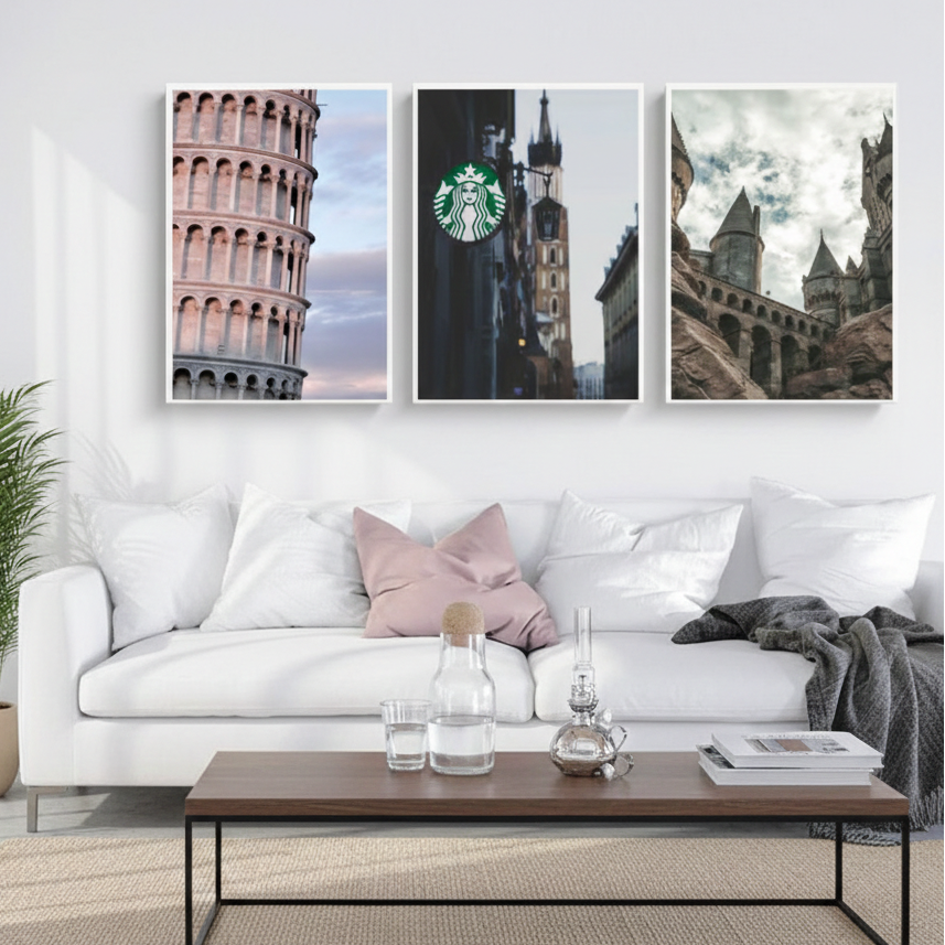 ANTIQUE ARCHITECTURE – 3 PANEL SET – TRAVEL WALL ART