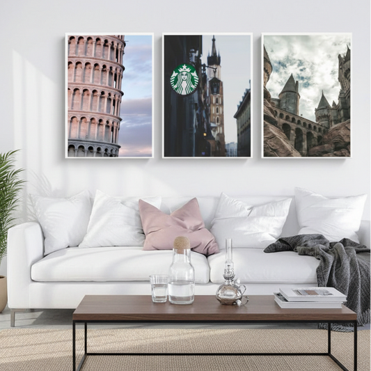 ANTIQUE ARCHITECTURE – 3 PANEL SET – TRAVEL WALL ART