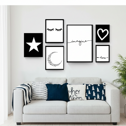 IMAGINE QUOTES WALL HANGING – 6 PANEL SET – QUOTES WALL ART