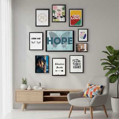 BLACK BIRDS AND HOPE QUOTES – 10 PANEL SET – QUOTES WALL ART