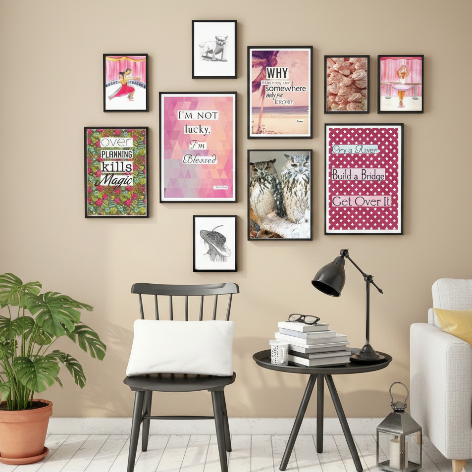 GIRLY QUOTES – 10 PANEL SET – DECOR WALL ART