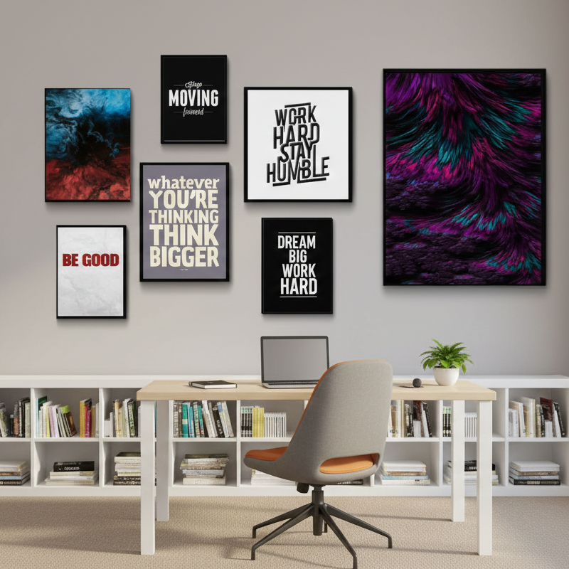 WORK HARD STAY HUMBLE – 7 PANEL SET – QUOTES WALL ART