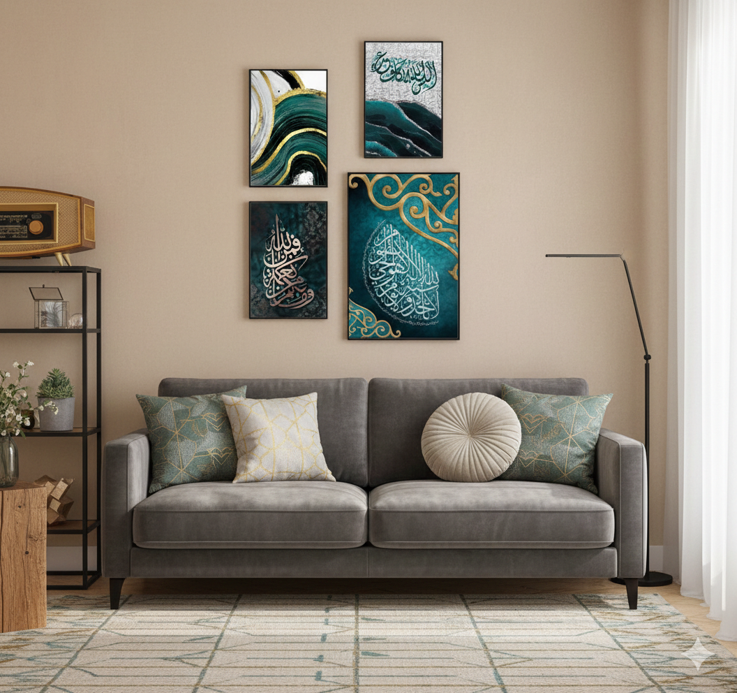 AYAT-UL-KURS – 4 PANEL ART – ISLAMIC WALL ART