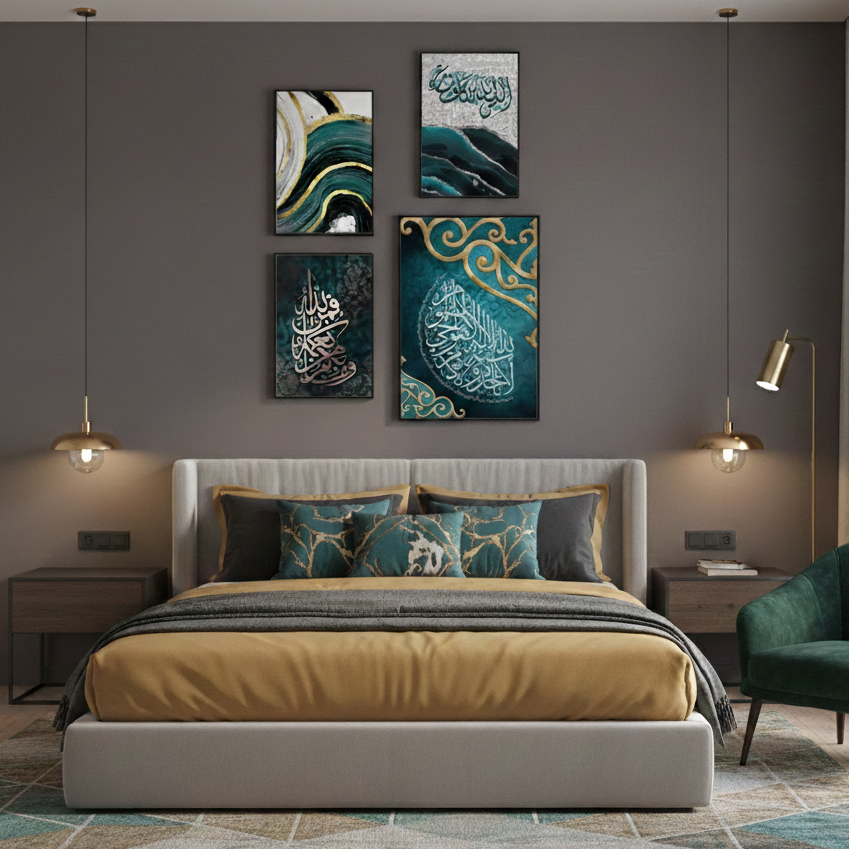 AYAT-UL-KURS – 4 PANEL ART – ISLAMIC WALL ART