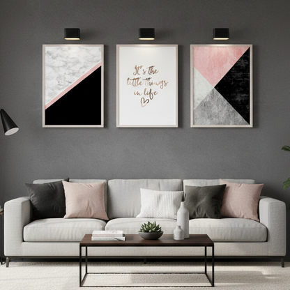 IT’S THE LITTLE THINGS IN LIFE – 3 PANEL SET – QUOTES WALL ART