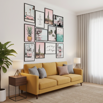 BEACH AND CLASSIC PINK VAN – 12 PANEL SET