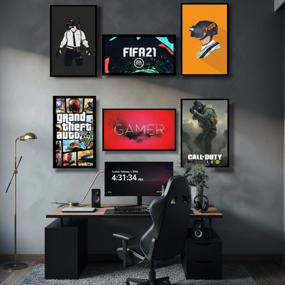 GAMING WALL DECOR SETUP – 6 PANEL SET – GAMING WALL SETUP