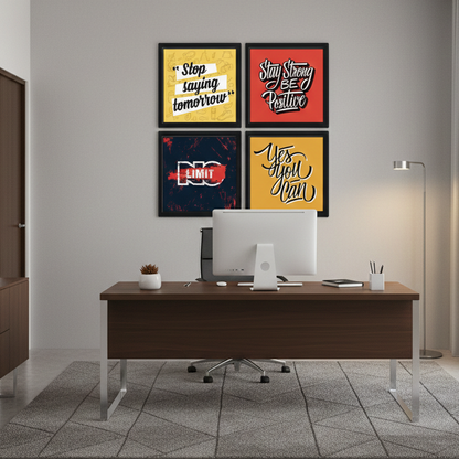 MOTIVATIONAL WALL QUOTES – 4 PANEL SET – QUOTE WALL ART