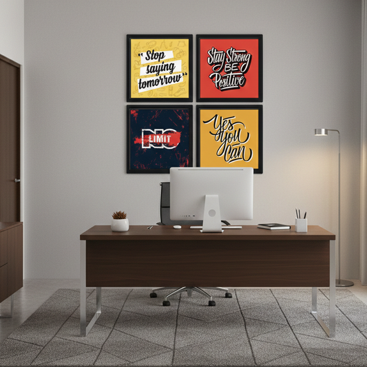 MOTIVATIONAL WALL QUOTES – 4 PANEL SET – QUOTE WALL ART