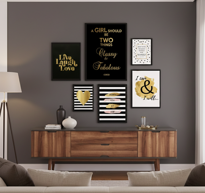 LOVE AND MOTIVATIONAL QUOTES – 6 PANEL SET – QUOTES WALL ART