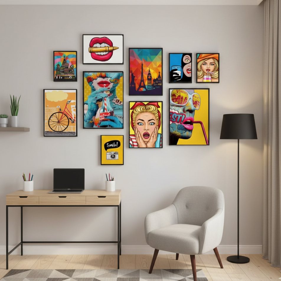 FUNKY – 10 PANEL SET – DECOR WALL ART