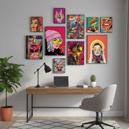 FUNKY – 10 PANEL SET – DECOR WALL ART