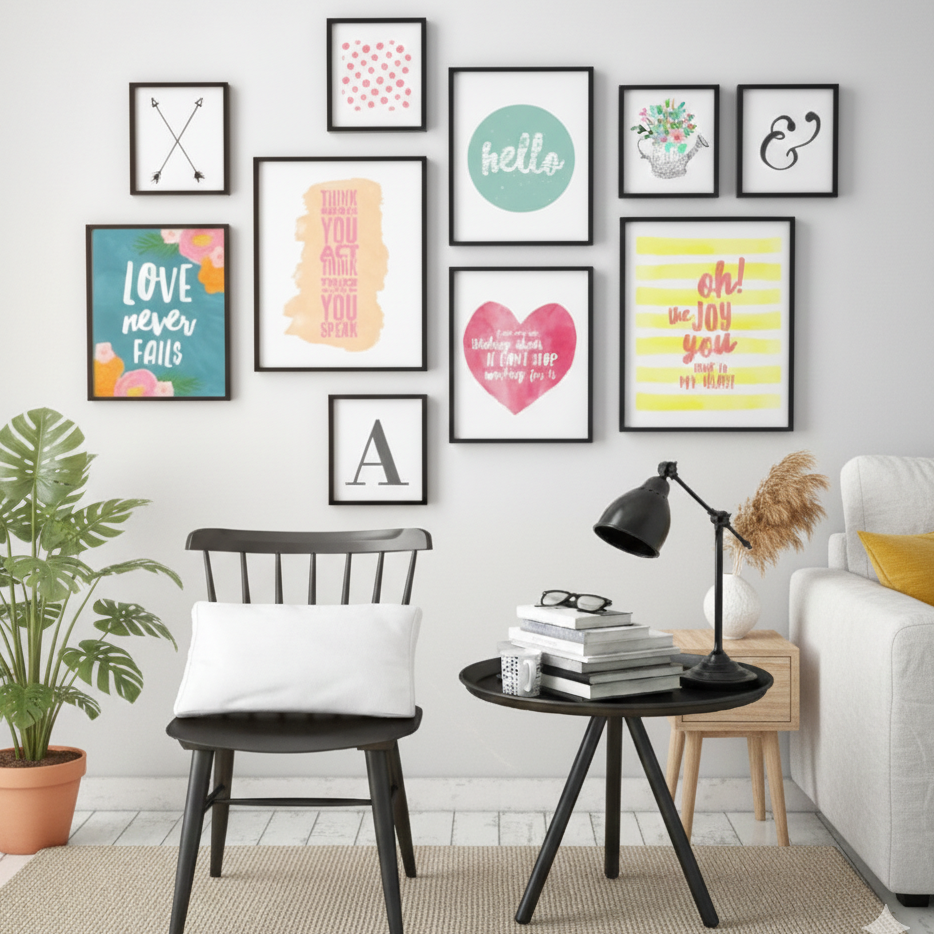 GIRLY QUOTES – 10 PANEL SET – DECOR WALL ART