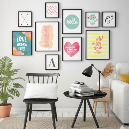 GIRLY QUOTES – 10 PANEL SET – DECOR WALL ART