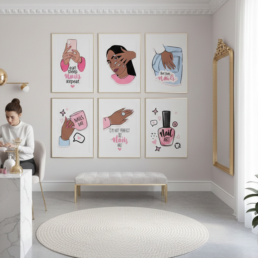 NAILS DAY – 6 PANEL SET – FASHION WALL ART