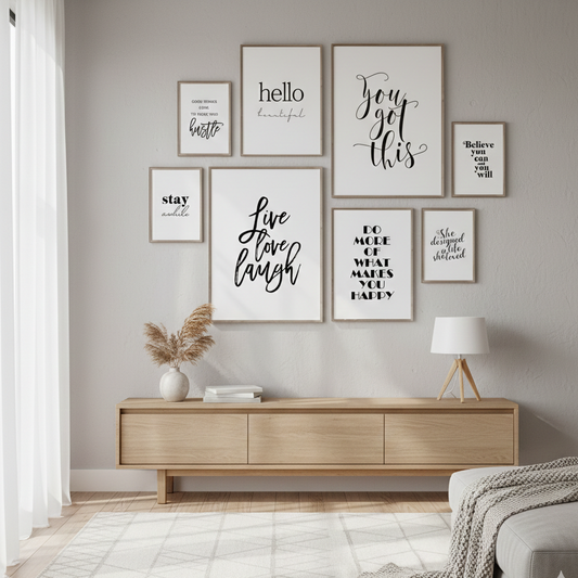 MOTIVATIONAL QUOTES – 8 PANEL SET – QUOTES WALL ART