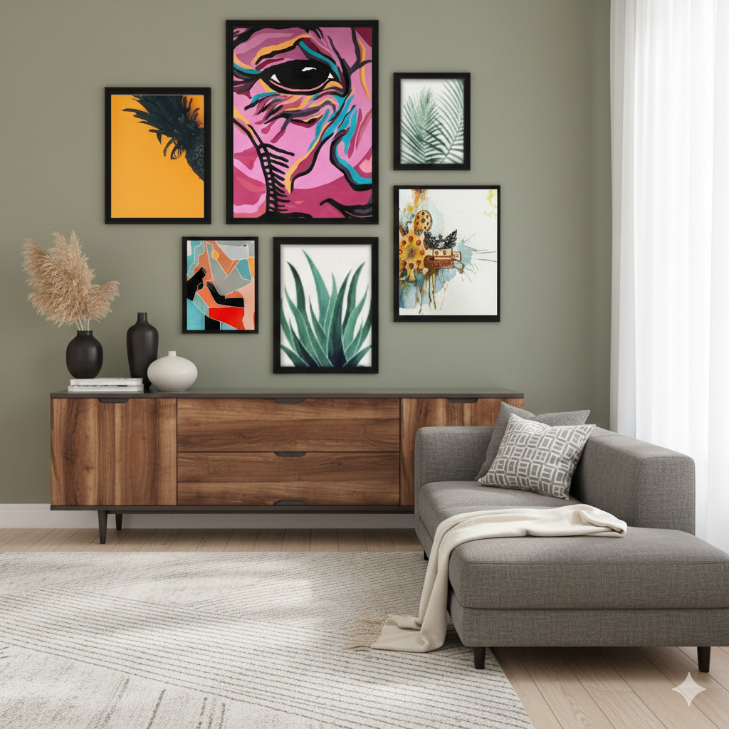 ABSTRACT WALL HANGING – 6 PANEL SET