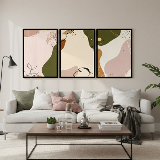 ABSTRACT EARTH ART – 3 PANEL SET