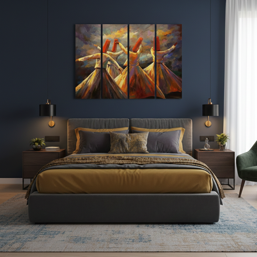 SUFI DERVISH – 4 PANEL SET – SUFISM WALL ART