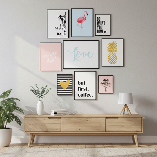 CRANE BIRD QUOTES ART – 9 PANEL SET