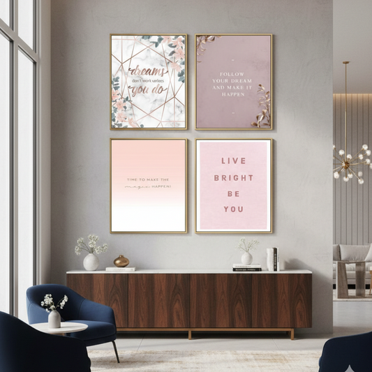 QUOTES WALL HANGING – 4 PANEL SET – QUOTES WALL ART