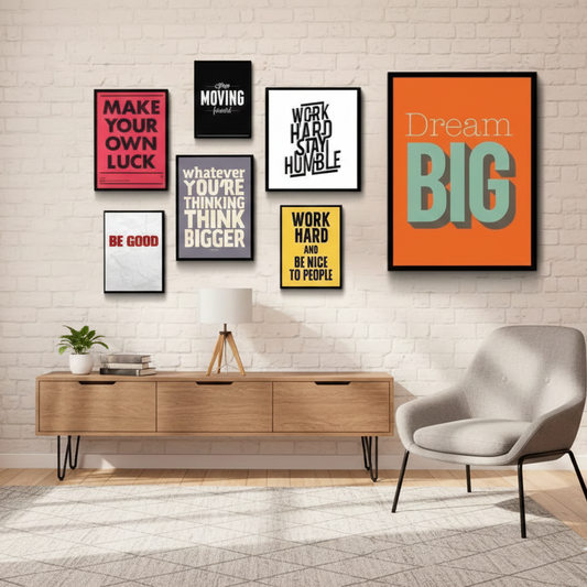 DREAM BIG BE GOOD – 7 PANEL SET – QUOTES WALL ART