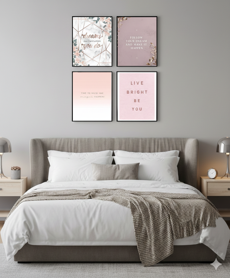 QUOTES WALL HANGING – 4 PANEL SET – QUOTES WALL ART
