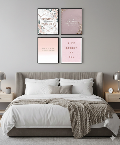 QUOTES WALL HANGING – 4 PANEL SET – QUOTES WALL ART