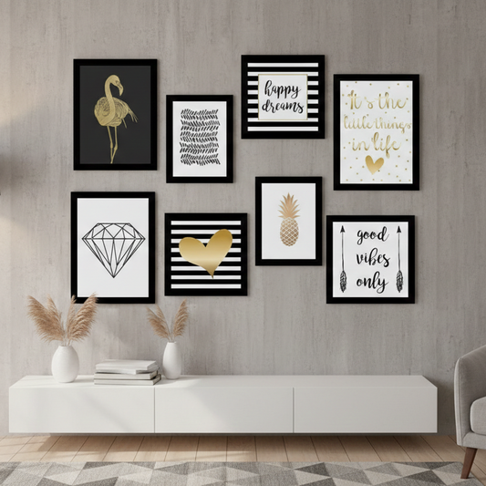 GOLDEN CRANE QUOTES – 8 PANEL SET – QUOTES WALL ART