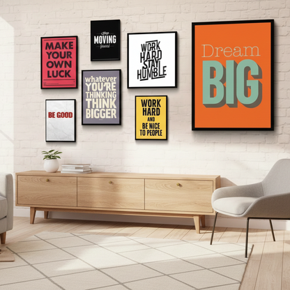 DREAM BIG BE GOOD – 7 PANEL SET – QUOTES WALL ART