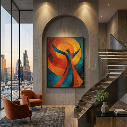 Vibrant Abstract Figure Canvas Wall Art
