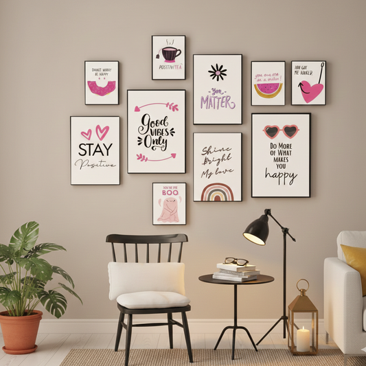 GIRLISH – 10 PANEL SET – DECOR WALL ART