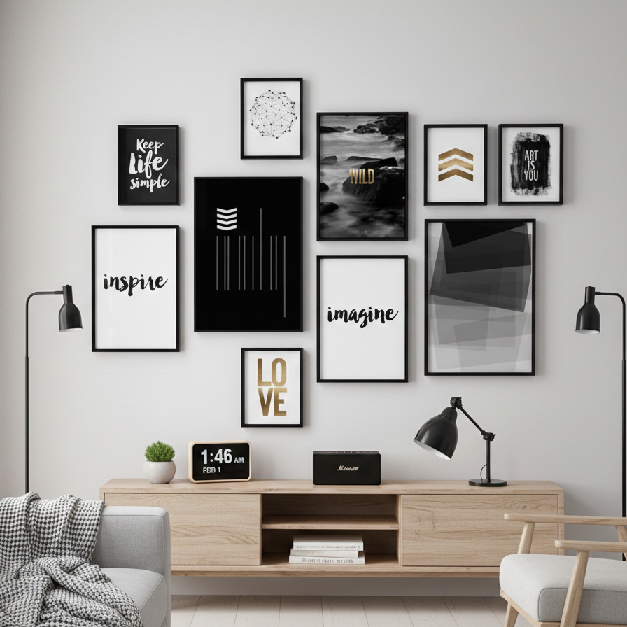 KEEP LIFE SIMPLE LOVE IMAGINE – 10 PANEL SET – QUOTES WALL ART