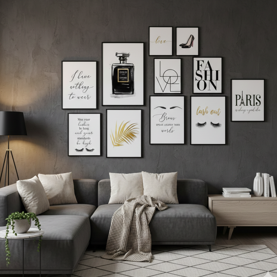 COCO LOVE PARIS FESHION – 11 PANEL SET – FASHION WALL ART