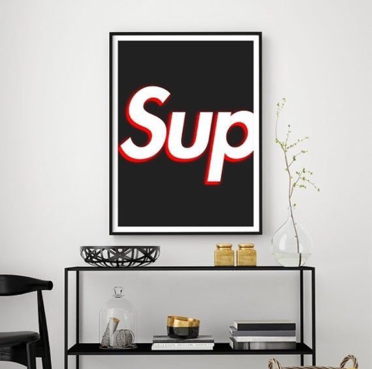 SUPREME BLACK & WHITE WALL ART – SINGLE WALL ART