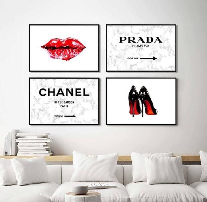 PARADA AND CHANEL – 4 PANEL SET – FASHION WALL ART