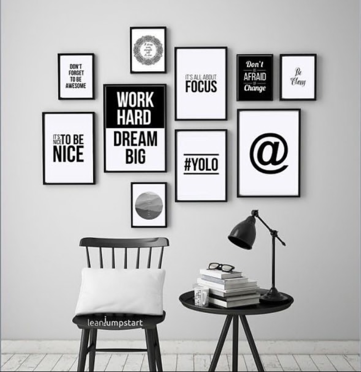 WORK HARD DREAM BIG QUOTES – 10 PANEL SET – QUOTES WALL ART